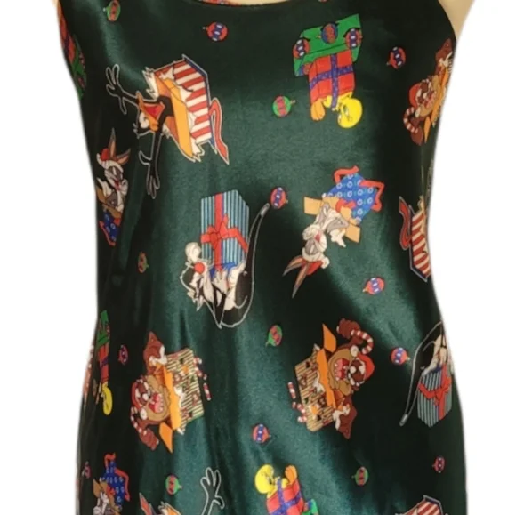 Vintage - 1997 Christmas Looney Tunes Slip Dress Chemise Nightie